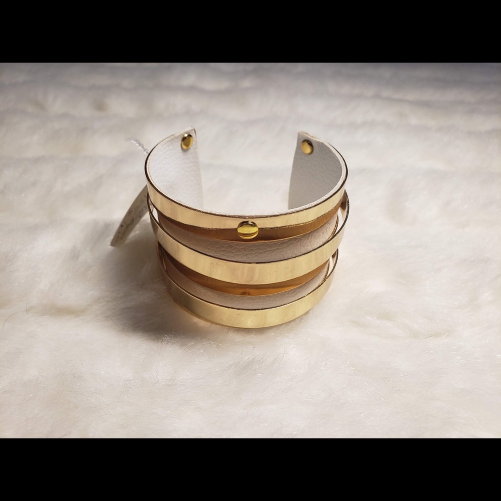 Women’s Faux Leather Gold Cuff Bracelet
